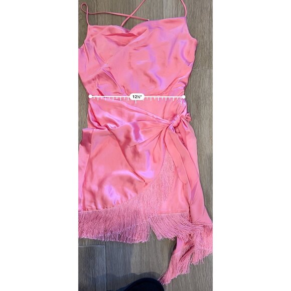Cinq a Sept Octavia pink fringe Dress in Flamingo size 2 - Picture 9 of 11